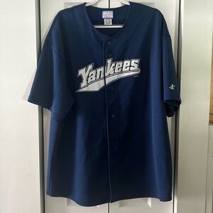 NY YANKEES BASEBALL JERSEY BLUE SIZE XXL